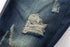 Men's Ripped Jeans Streetwear Frayed Mid Waist Straight Pants